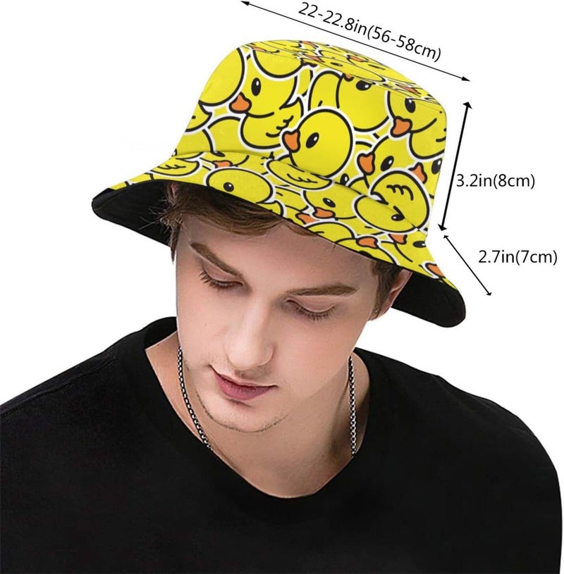 TUSBUIR Funny Duck Bucket Hat Fisherman Hat Beach Travel Sun Hat Outdoor Cap for Unisex Men Women - Image 3